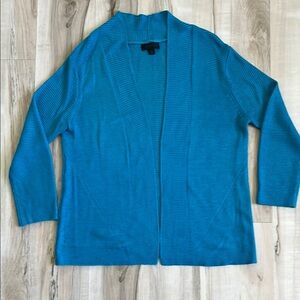 Women's Teal Open-Front Lightweight Sweater